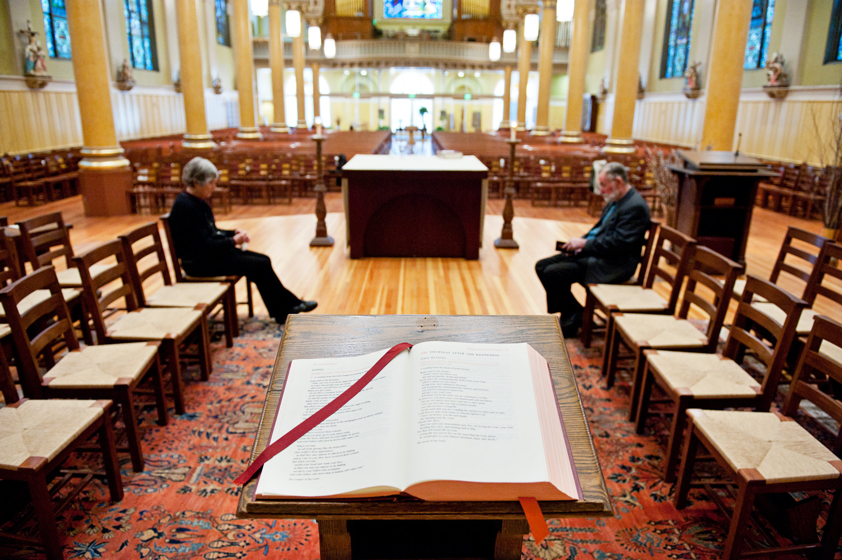 an open bible at St. Cecilia Parish in Boston