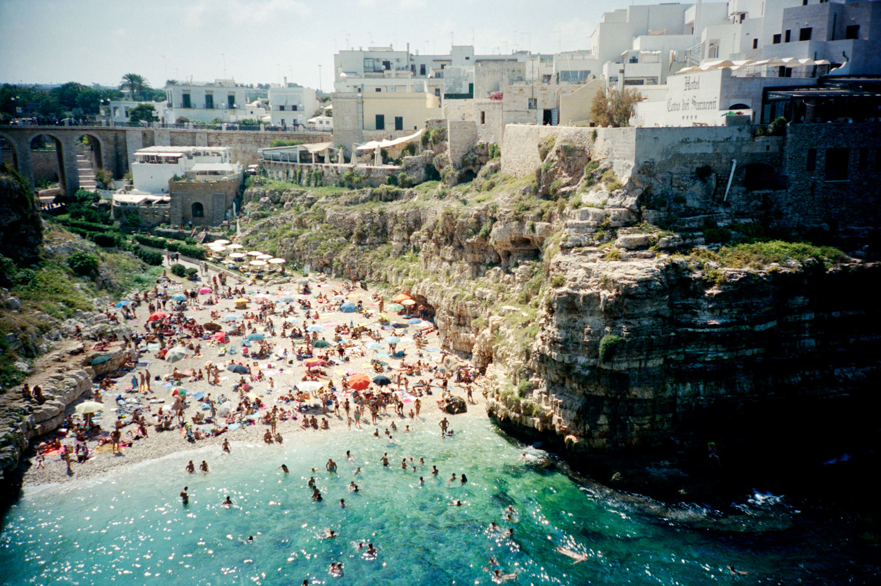 swimming in Adriatic Sea off Polignano a Mare Apulia 