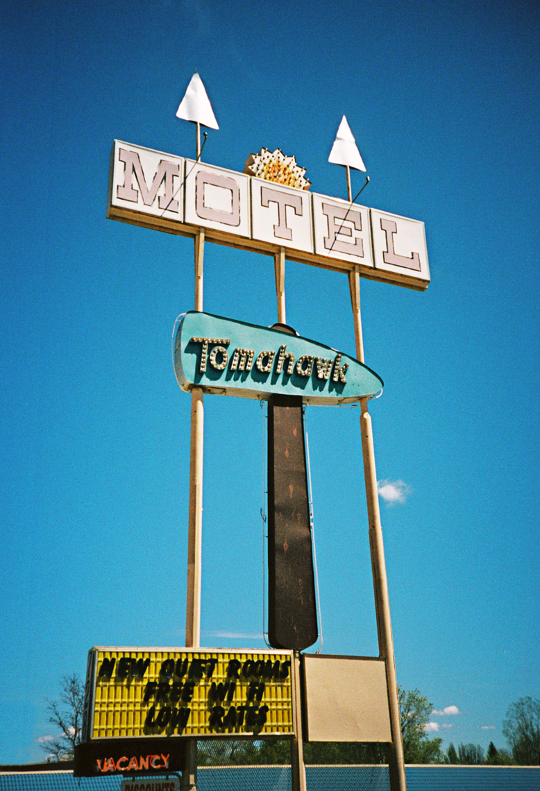 Southwest documentary photograph of motel sign by Webb Chappell