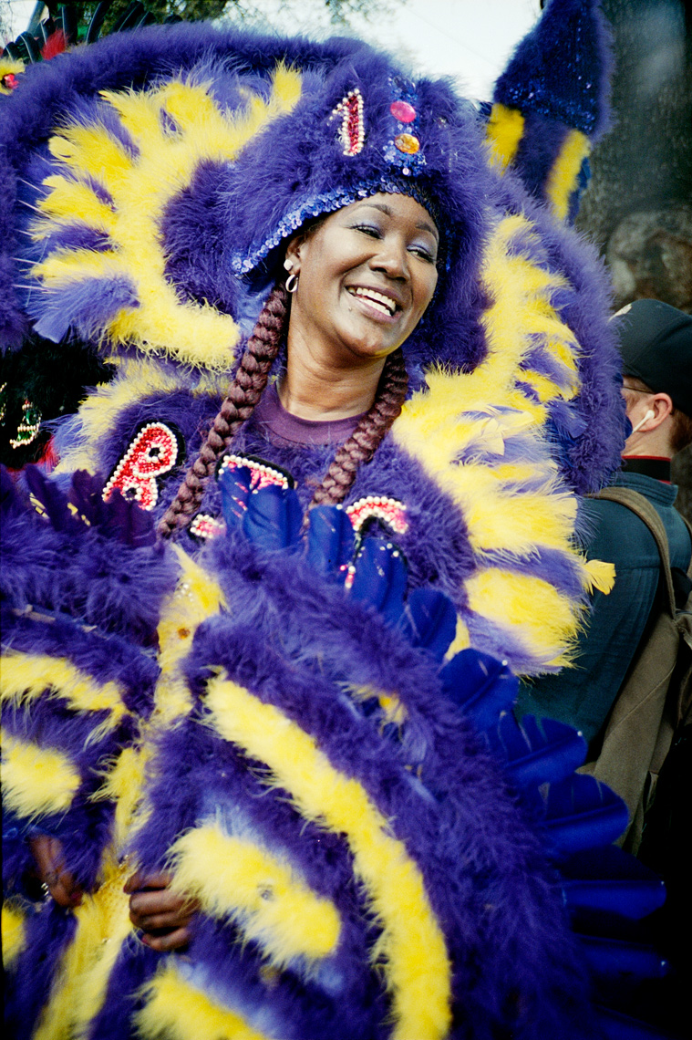portrait of Indian Super Sunday Mardi Gras Indian Parade NOLA