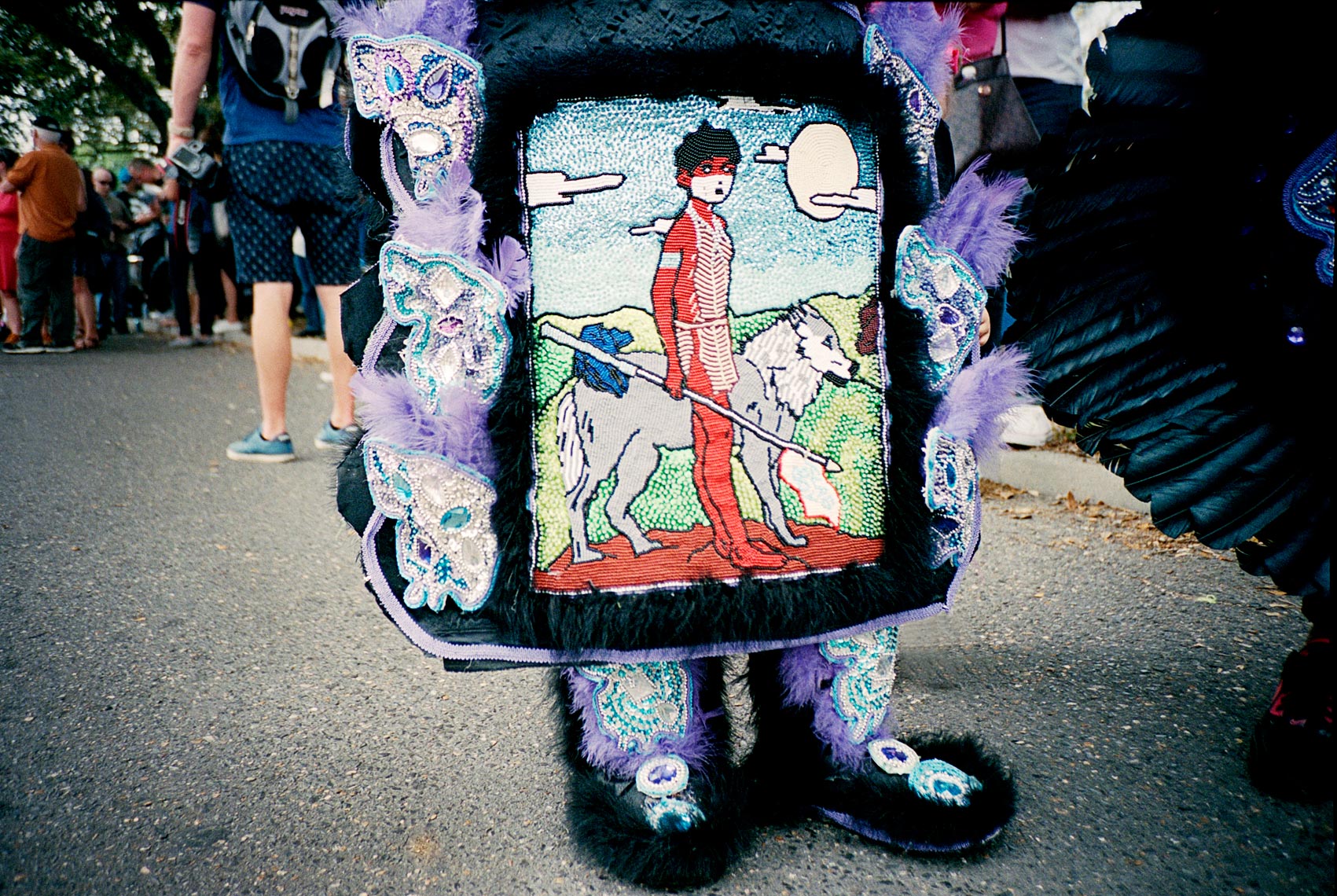 handmade apron of Mardi Gras Indian costume Super Sunday New Orleans