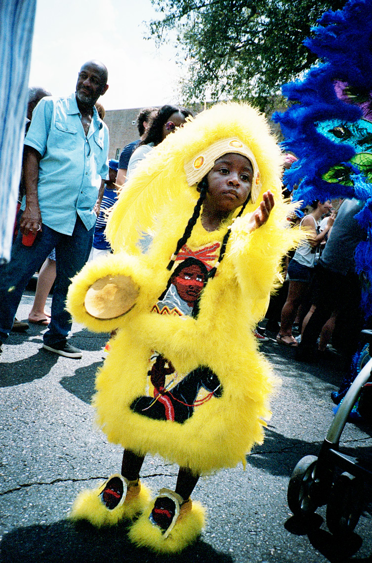 Webb Chappell portrait of Big Chief Super Sunday Mardi Gras Indian Parade
