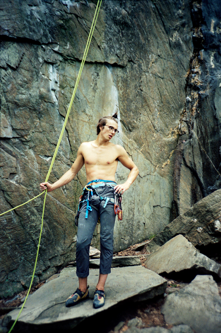 belaying on the crag sport climbing in Rumney NH