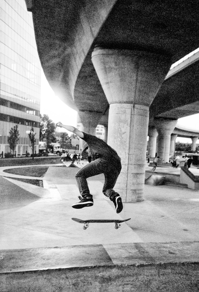 Lynch Family Skate Park underneath the Zakim Bridge Boston MA