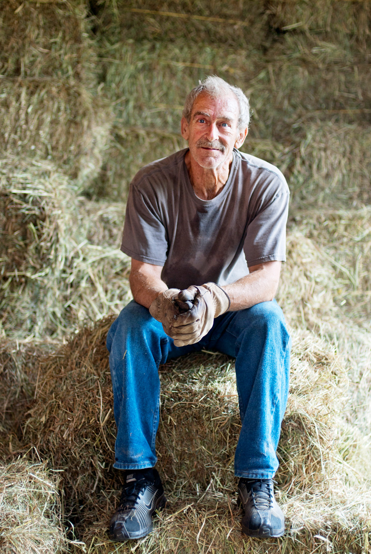 worker unloading hay at SVF Foundation in Newport preserving and feeding heritage breeds 