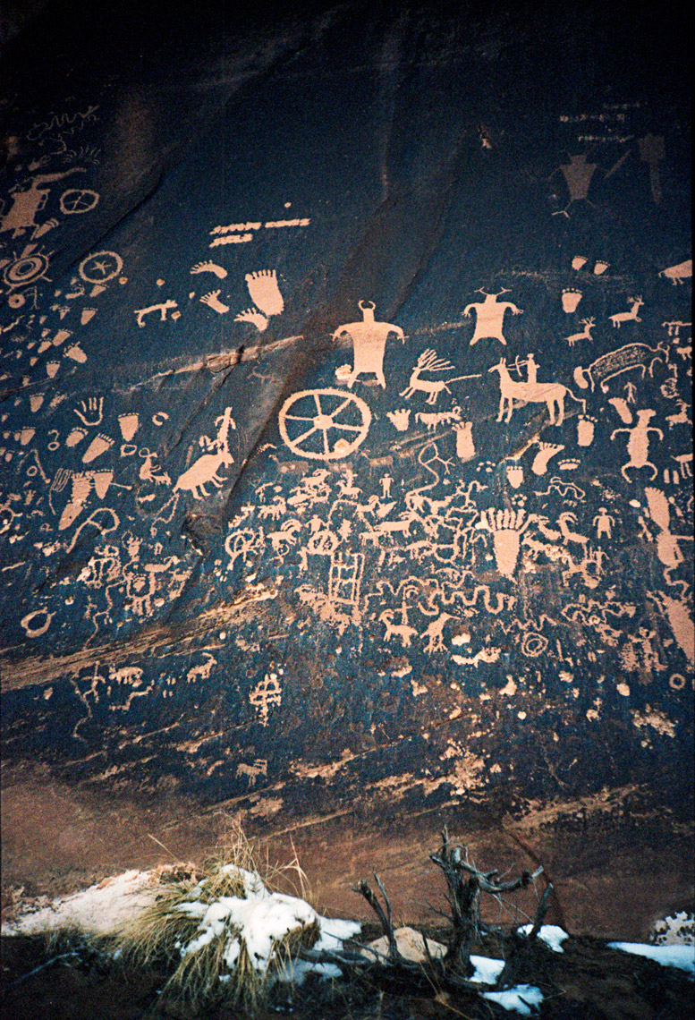 petroglyphs and pictographs on Newspaper Rock Moab Utah