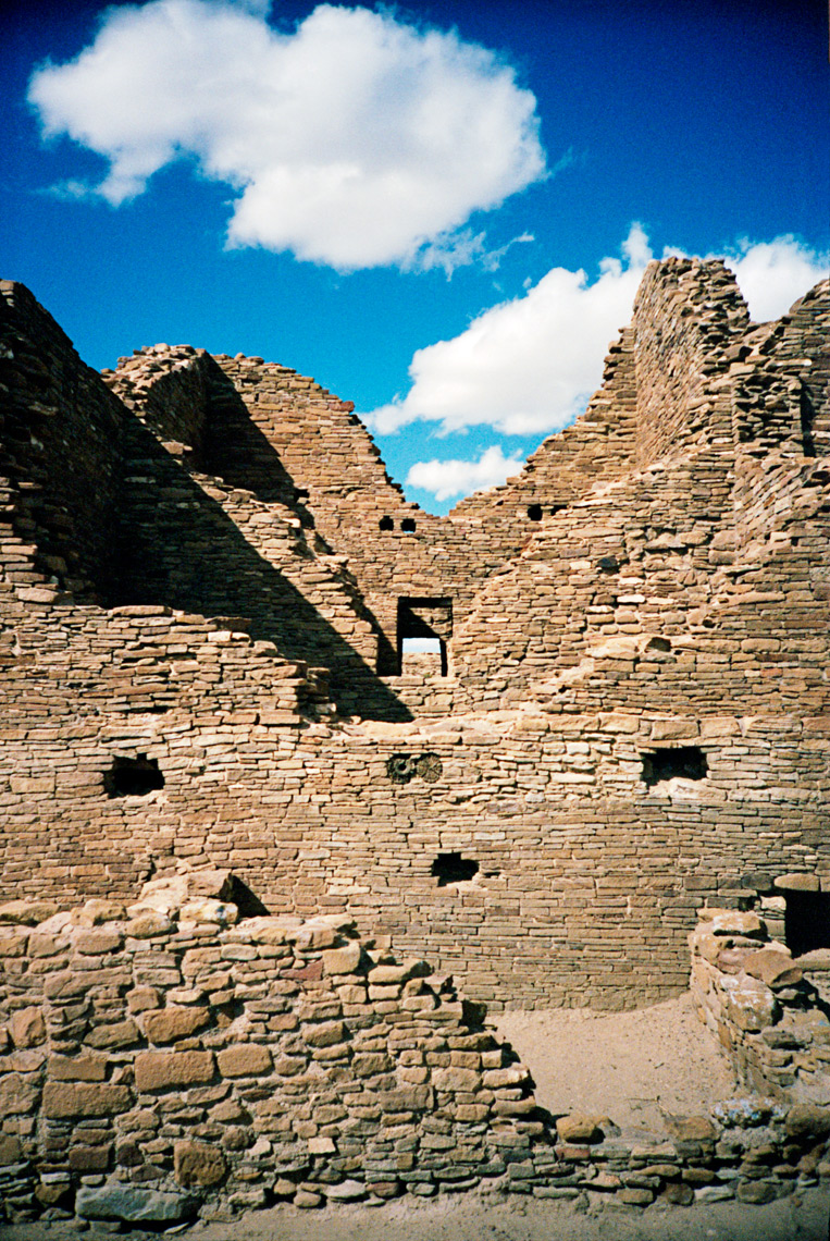 ancient Puebloan ruins in Chaco Canyon on the Navaho Reservation Arizona