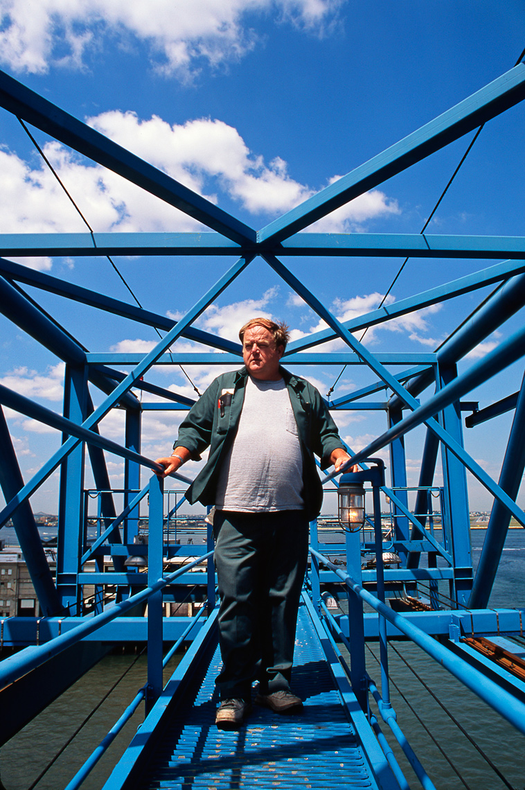 Boston crane worker for Boston Magazine story Boston Harbor
